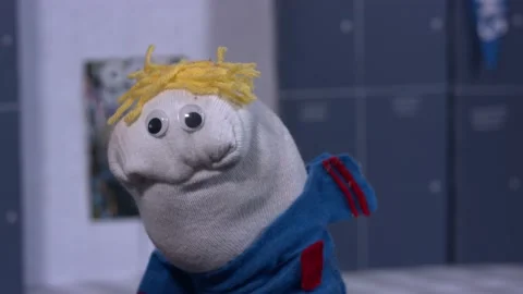 Sock Puppet Falls Down Stock Footage 170721138