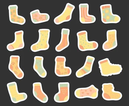 Sock set in scandinavian style Stock Illustration