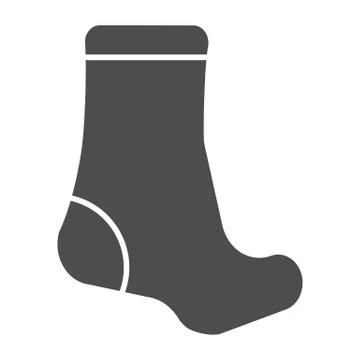 Sock solid icon. Textile clothing vector illustration isolated on white. Hosiery Stock Illustration