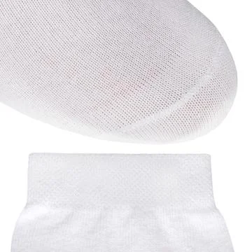 Sock Toe and cuff isolated on white background. Top and bottom parts of sock  Stock Photos