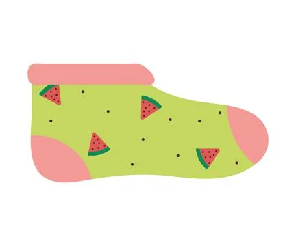 Sock with watermelons Stock Illustration