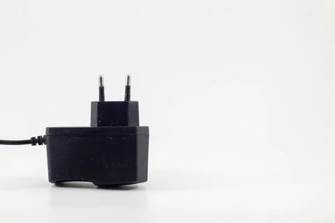 A socket 2 pin plug isolated on white background Stock Photos