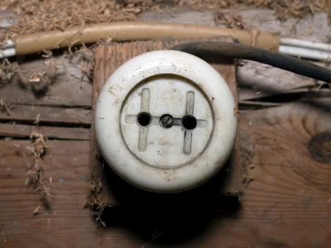 Socket 220 volt without grounding Stock Photos