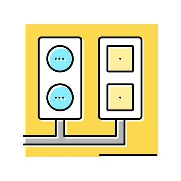 Socket and antenna output installation color icon vector illustration Stock Illustration