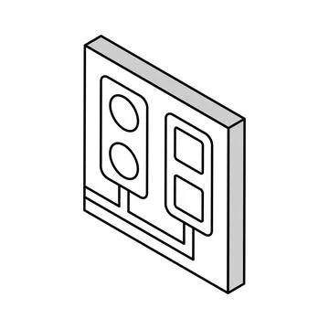 Socket and antenna output installation isometric icon vector illustration Stock Illustration