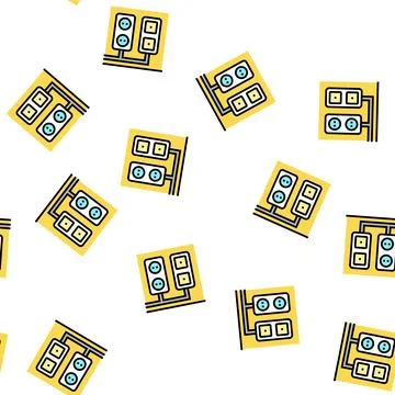 Socket and antenna output installation vector seamless pattern Stock Illustration