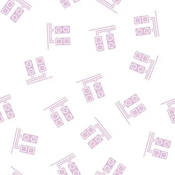 Socket and antenna output installation glyph seamless pattern Stock Illustration