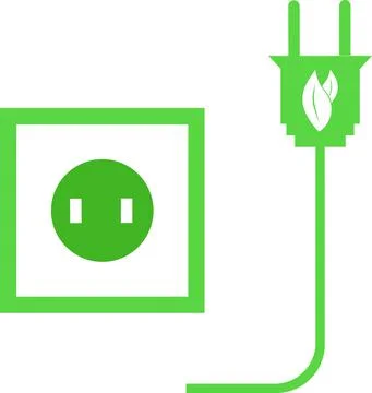 Socket and plug for clean energy generation. Vector image. Stock Illustration