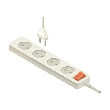 Socket and Plug as Electric Power Object Isometric Vector Illustration Illustrazione stock