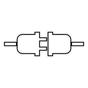 Socket and plug icon black color illustration flat style simple image Illustrazione stock