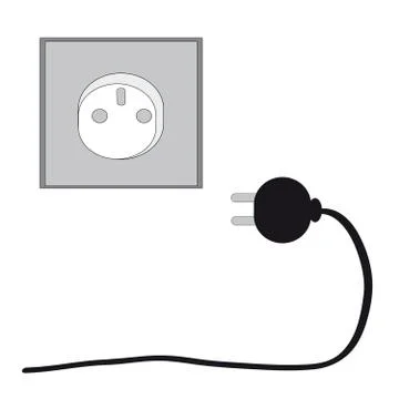 Socket and plug on white background. Stock Illustration