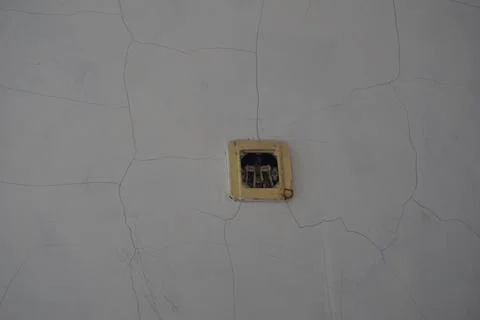 The socket is broken. can't be used anymore. dangerous installation Stock Photos