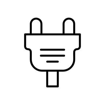 Socket connector icon. Flat pictogram for web. Line stroke. Simple symbol iso Stock Illustration