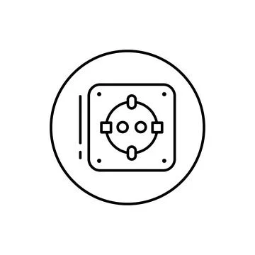Socket, connector icon. Simple line, outline vector elements of connectors and Stock Illustration