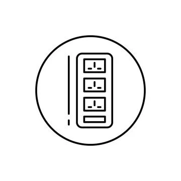 Socket, connector icon. Simple line, outline vector elements of connectors and Stock Illustration