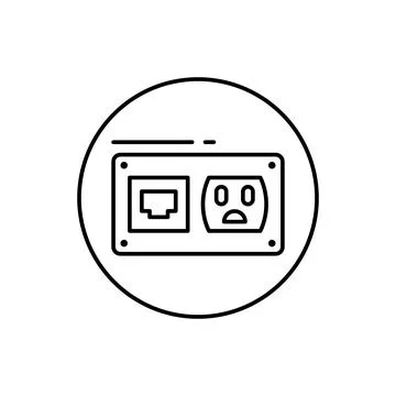 Socket, connector icon. Simple line, outline vector elements of connectors and Stock Illustration