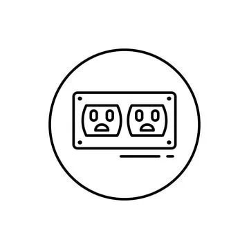 Socket, connector icon. Simple line, outline vector elements of connectors and Stock Illustration
