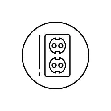 Socket, connector icon. Simple line, outline vector elements of connectors and イラスト素材