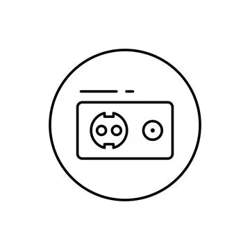 Socket, connector icon. Simple line, outline vector elements of connectors and Stock Illustration