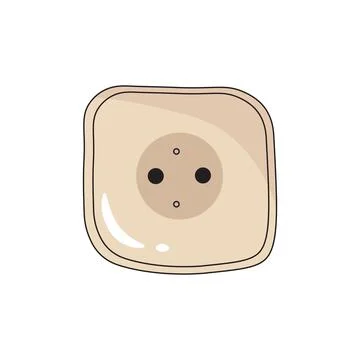 Socket doodle illustration isolated in old style cartoon beige color Stock Illustration