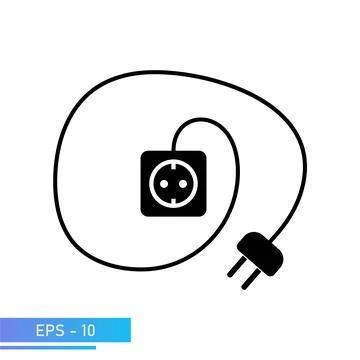 Socket for electrical appliances with cable. Extension cord of the electrical Stock Illustration