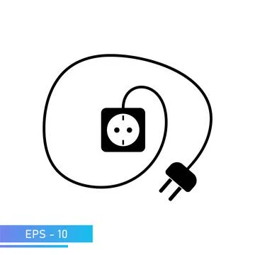Socket for electrical appliances with cable. Extension cord of the electrical Stock Illustration