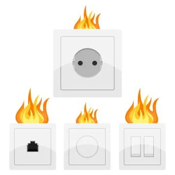 Socket on fire vector design illustration isolated on white background Stock Illustration