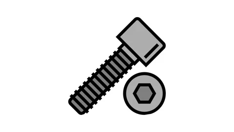 Socket head screw color icon animation Vídeo Stock 165065446