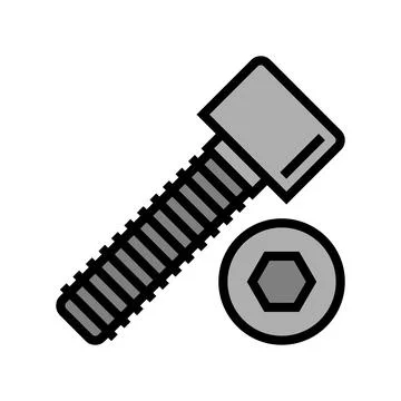Socket head screw color icon vector illustration Stock Illustration