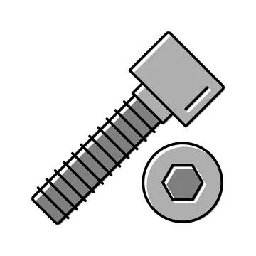 Socket head screw color icon vector illustration Stock Illustration