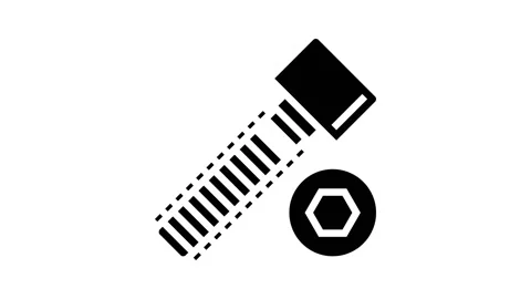 Socket head screw glyph icon animation Vídeo Stock 165320426