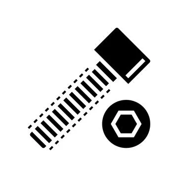 Socket head screw glyph icon vector illustration Stock Illustration