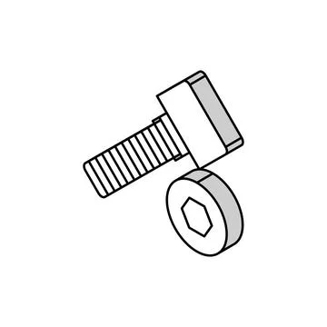 Socket head screw isometric icon vector illustration Stock Illustration