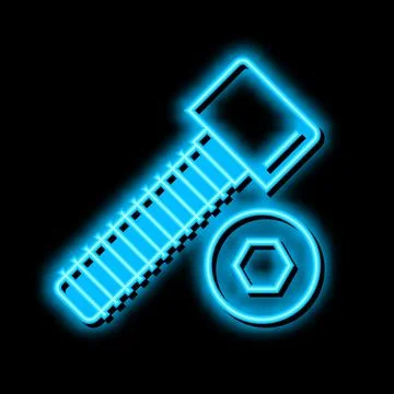 Socket head screw neon glow icon illustration イラスト素材