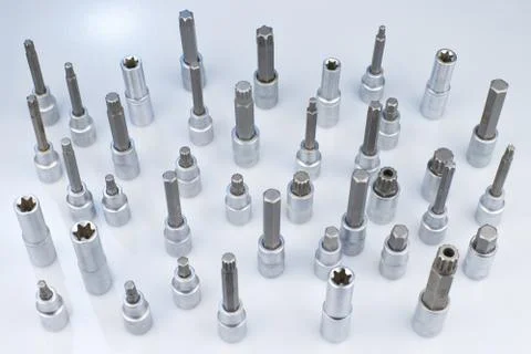 Socket head tools for repair. Stock Illustration