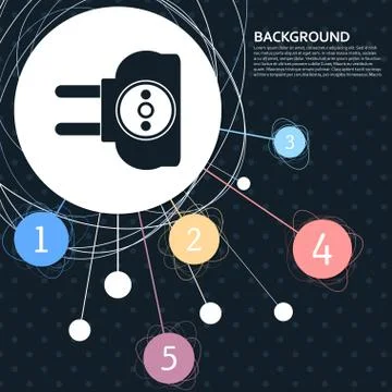 Socket icon with the background to the point and with infographic style. Vect Stock Illustration