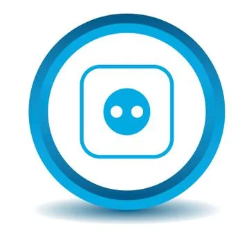 Socket icon, blue, 3D Illustrazione stock