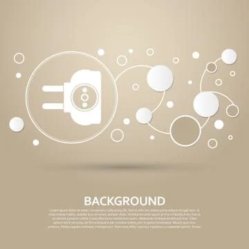 Socket icon on a brown background with elegant style and modern design infogr 스톡 일러스트