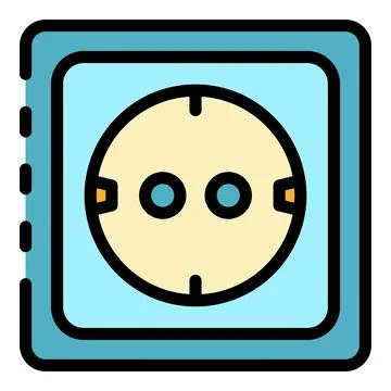 Socket icon color outline vector Illustrazione stock