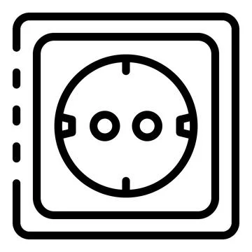 Socket icon, outline style Stock Illustration