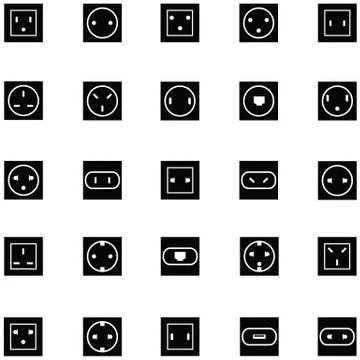 Socket icon set Stock Illustration