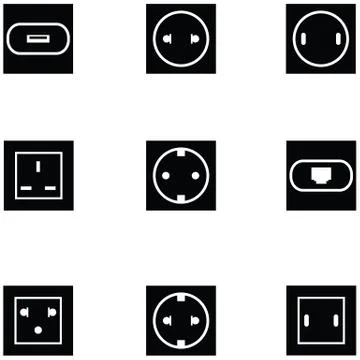 Socket icon set Stock Illustration