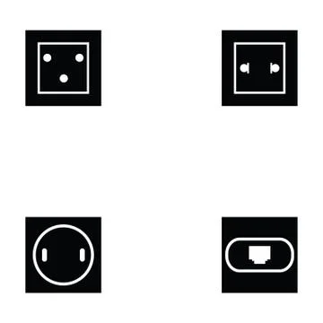 Socket icon set Stock Illustration
