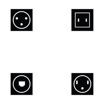 Socket icon set Stock Illustration