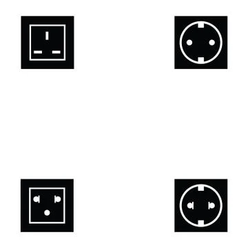 Socket icon set Stock Illustration