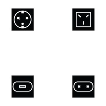 Socket icon set Stock Illustration