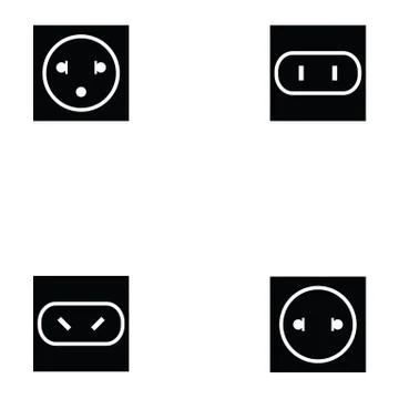 Socket icon set Stock Illustration