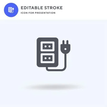 Socket icon vector, filled flat sign, solid pictogram isolated on white, logo Stock Illustration