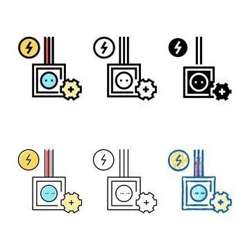 Socket installation color edition icon vector Stock Illustration