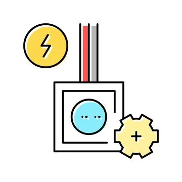 Socket installation color icon vector illustration Stock Illustration